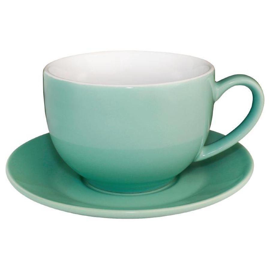 Turquoise cappuccino dishes (12 pieces)