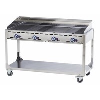 Professional gas barbecue with 4 burners | 1400x612x (h) 825 mm
