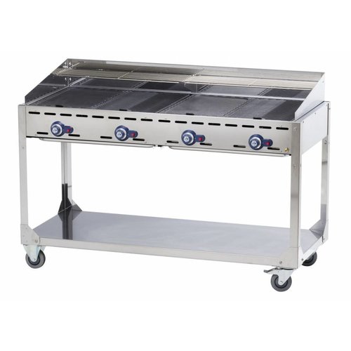  Hendi Professioneller Gasgrill mit 4 Brennern | 1400x612x(h)825 mm 