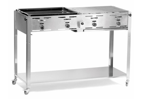  Hendi Barbecue à gaz avec base et roulettes 
