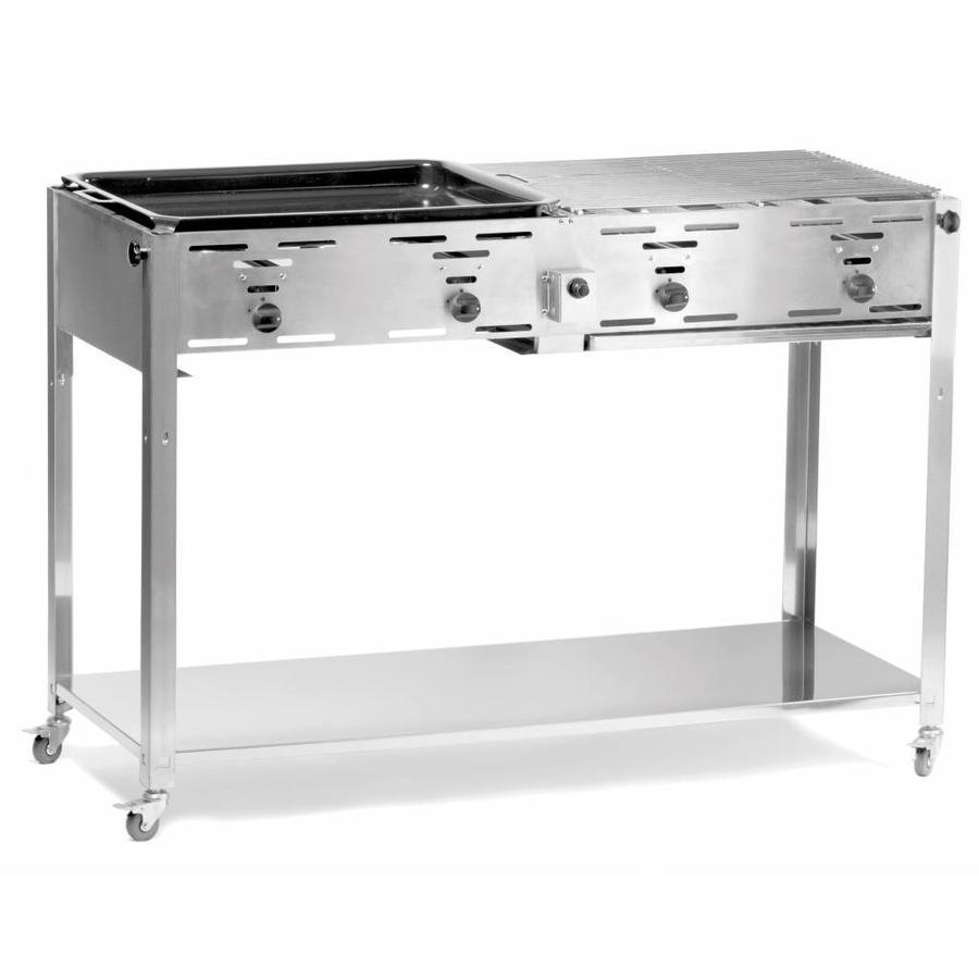 Gasgrill mit Untergestell und Rädern