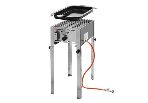  Hendi Stainless Steel Gas Barbeque | incl. Pan + Grid 