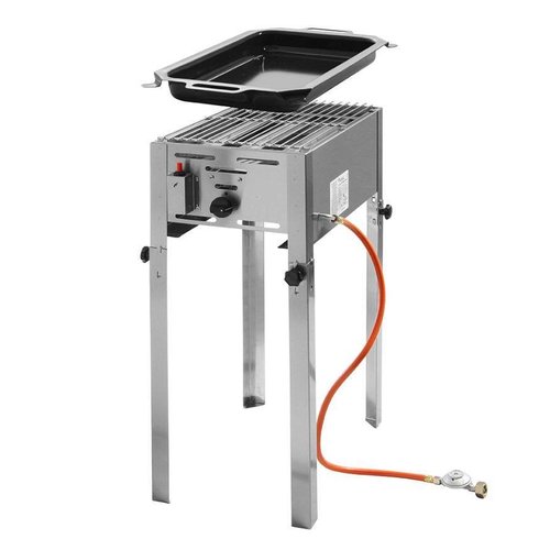  Hendi RVS Gas Barbecue |  Incl. Pan + Rooster 