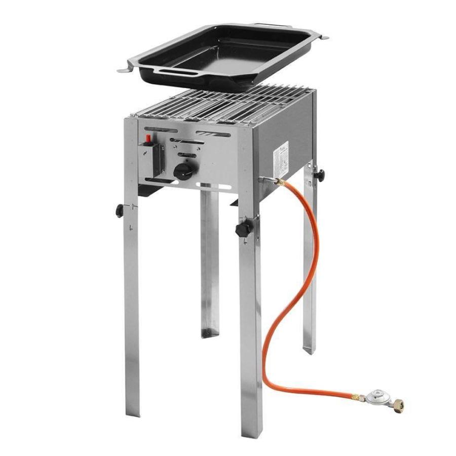 Stainless Steel Gas Barbecue | Incl. Pan + Grill