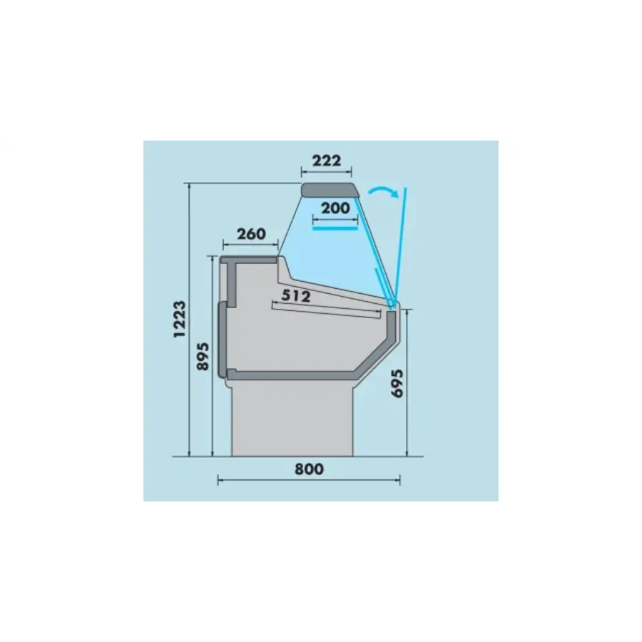 Koeltoonbank Atena 10 104 x 80x 122.3 cm