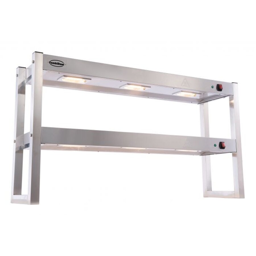 RVS warmtebrug voor afgifte 2 plateaus 1200 x 300 x 650 mm -