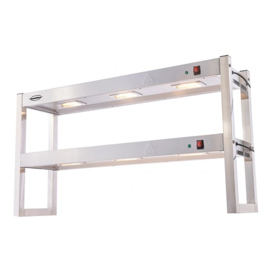 RVS warmtebrug voor afgifte 2 plateaus 1200 x 300 x 650 mm -