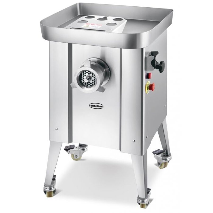 Professional meat mincer 32 - 500KG/H 400V - Wheels 566 x 520 x 927mm