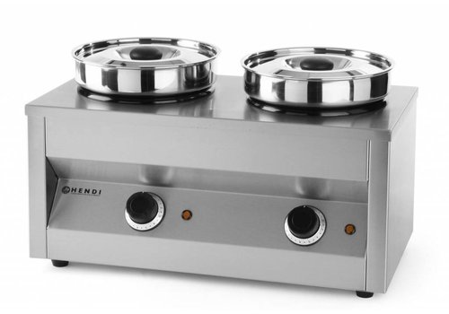  Hendi Bain Marie 2 pots avec couvercle 