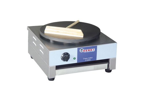  Hendi Crêpe bakplaat | Ø 400 mm | 3000 W | 230 volt | RVS | inclusief verdeler 