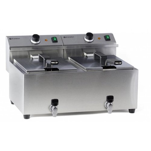  Hendi Friteuse électrique professionnelle | 2x8 litres 