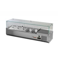 Vitrine réfrigérée | acier inoxydable | 9x GN 1/4 150 mm
