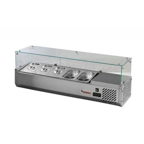  Hendi Refrigerated display case stainless steel | 5x GN 1/4 150 mm 