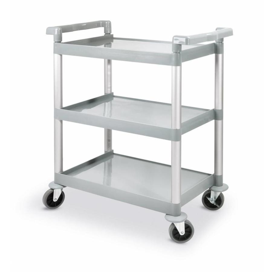 Plastic serving trolley 3 shelves