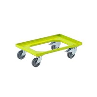 Chariots 600x400mm 2 avec roues fixes 2 roues pivotantes avec frein