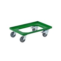 Chariots 600x400mm 2 avec roues fixes 2 roues pivotantes avec frein