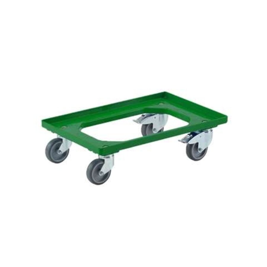 Chariots 600x400mm 2 avec roues fixes 2 roues pivotantes avec frein
