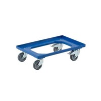 Chariots 600x400mm 2 avec roues fixes 2 roues pivotantes avec frein
