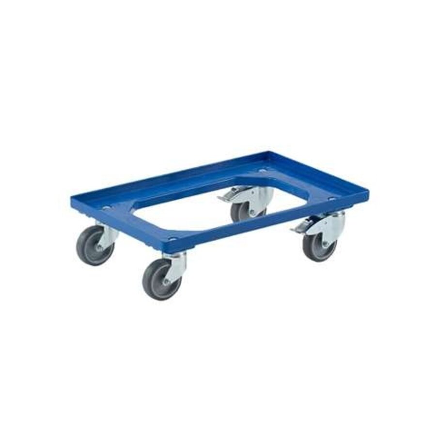 Chariots 600x400mm 2 avec roues fixes 2 roues pivotantes avec frein