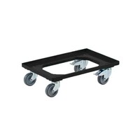 Chariots 600x400mm 2 avec roues fixes 2 roues pivotantes avec frein