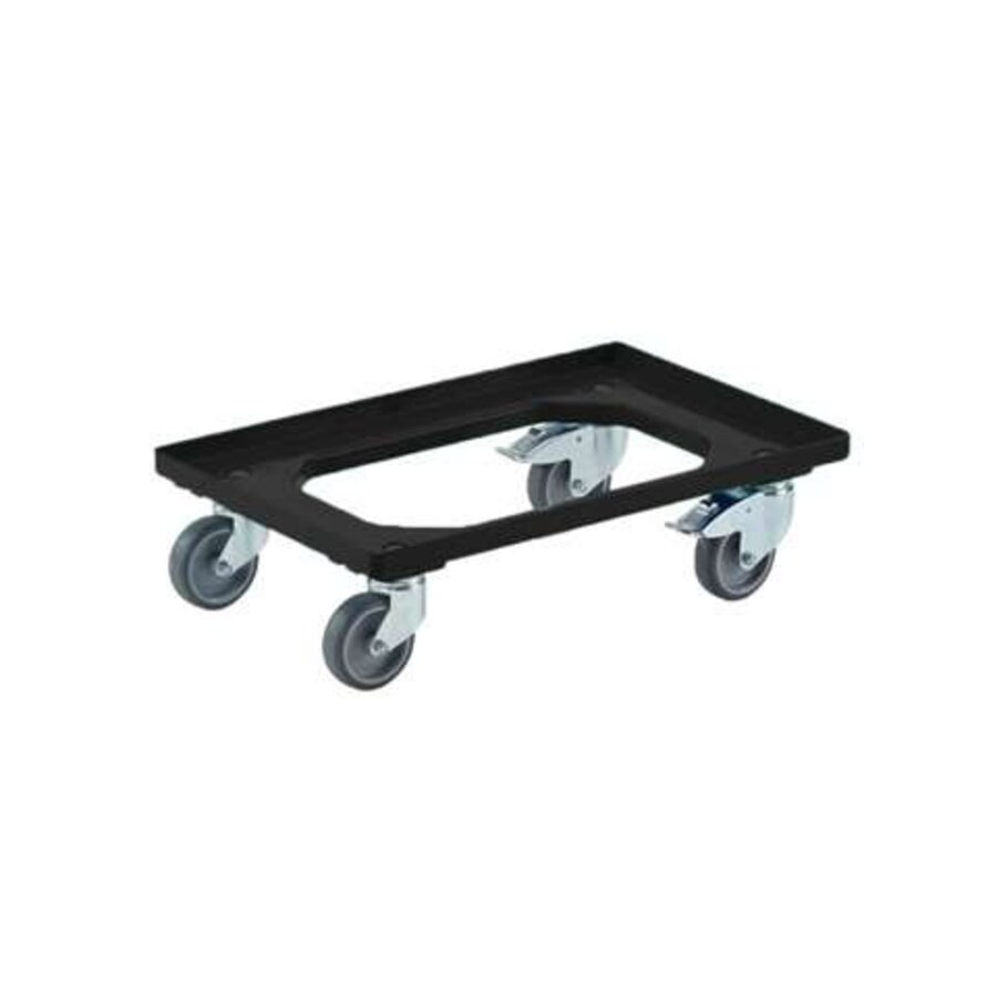 Chariots 600x400mm 2 avec roues fixes 2 roues pivotantes avec frein