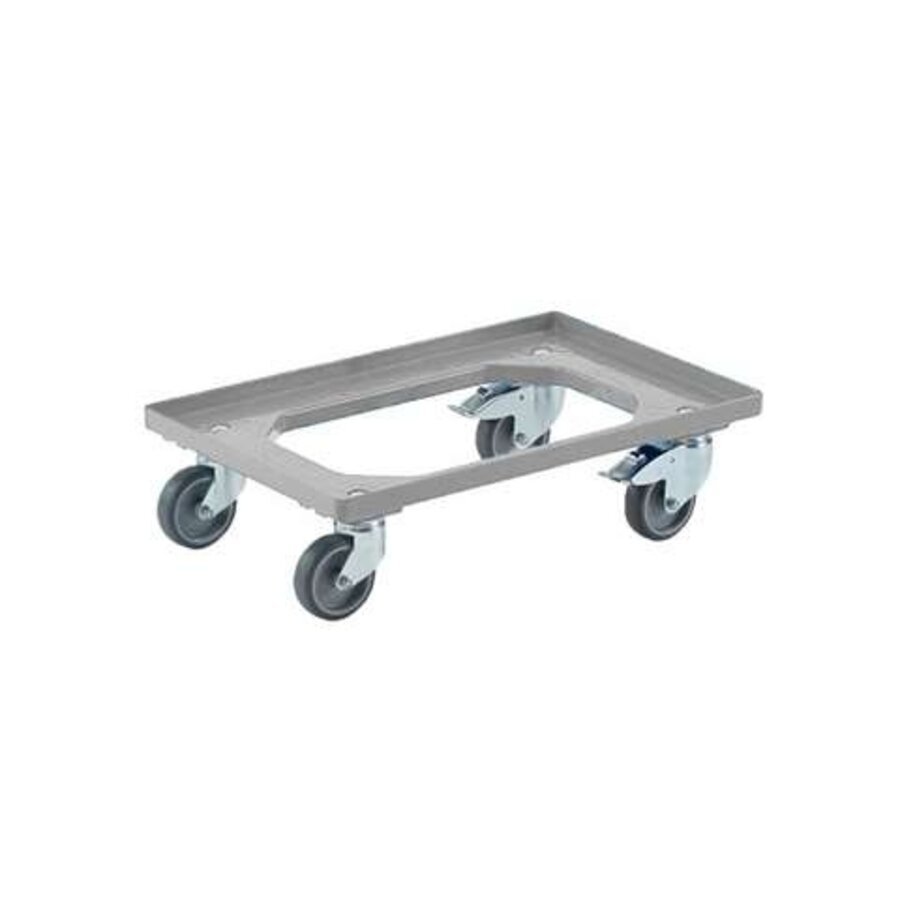 Chariots 600x400mm 2 avec roues fixes 2 roues pivotantes avec frein