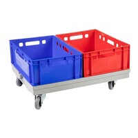 Chariot 600x800x200mm avec roues en caoutchouc Gris