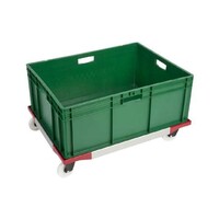 Châssis de transport en aluminium 800x600x155mm 4 roues pivotantes + fourches ABS