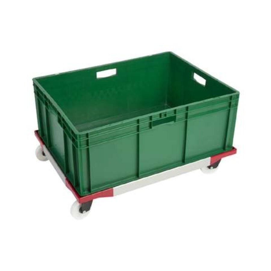 Châssis de transport en aluminium 800x600x155mm 4 roues pivotantes + fourches ABS