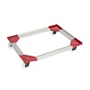 Châssis de transport en aluminium 800x600x155mm 4 roues pivotantes + fourches ABS