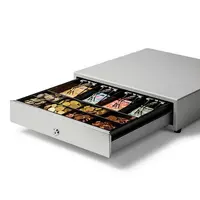 Cash Drawer Stainless Steel 8 Coin Compartments + 4 Note Compartments Electric (24V) 405x423x113mm