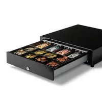 Kassalade   Zwart/Grijs  8 Muntvakken + 4 Biljetvakken  Elektrisch (24V)  440x460x110mm