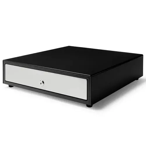  HorecaTraders Cash Drawer HP-123 Black/Stainless Steel 8 Coin Slots + 4 Note Slots Manual 405x420x110mm 