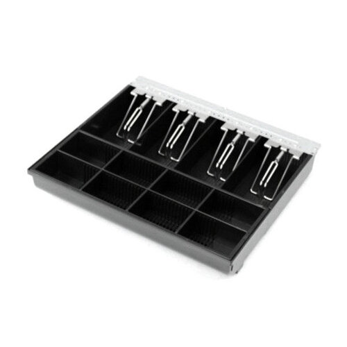  HorecaTraders Tiroir-caisse HP-123 8 compartiments à pièces + 4 compartiments à billets Bac à pièces Amovible 359x326x64mm 
