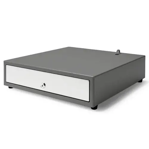  HorecaTraders Cash Drawer 423 Gray/Stainless Steel 8 Coin Compartments + 4 Note Compartments Electric (12V/24V) 405x423x113mm 