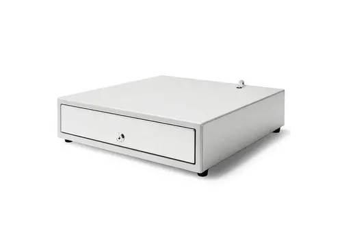  HorecaTraders Kassalade 423 Wit/RVS 8 Muntvakken + 4 Biljetvakken Elektrisch (12V/24V) 405x423x113mm 