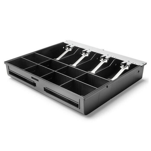  HorecaTraders Tiroir-caisse à tiroirs 410 Standard(+) 8 compartiments à pièces + 4 compartiments à billets Bac à pièces Amovible 350x320x60mm 