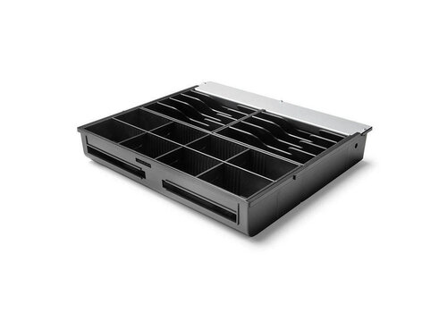  HorecaTraders Tiroir à insertion Tiroirs-caisses 410 Standard(+) 8 compartiments à pièces + 8 compartiments à billets Bac à pièces Amovible 350x320x60mm 
