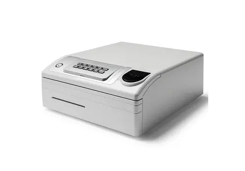  HorecaTraders Cash Drawer ND-350 White 4 Coin Compartments + 4 Note Compartments Manual Pincode + Alarm 354x418x165mm 