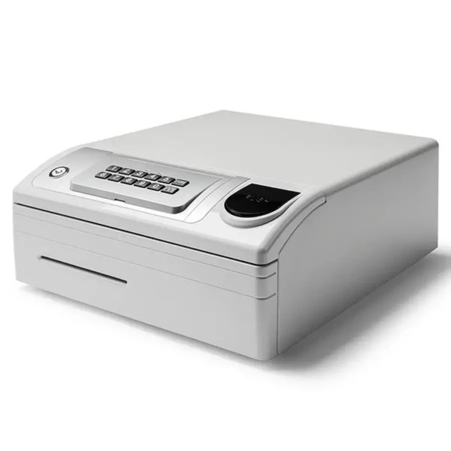 Kassenschublade ND-350 Weiß 4 Münzfächer + 4 Scheinfächer Manueller Pincode + Alarm 354x418x165mm