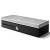 HorecaTraders Cash Drawer FlipTop Black/Stainless Steel 8 Coin Slots + 5 Note Slots Electric (12V/24V) 460x170x100mm