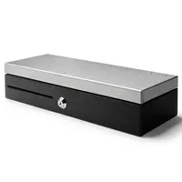 Cash Drawer FlipTop Black/Stainless Steel 8 Coin Slots + 5 Note Slots Electric (12V/24V) 460x170x100mm