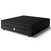 HorecaTraders Cash Drawer 410 Standard+ Black 8 Coin Slots + 4 Note Slots Electric (12V/24V) 410x415x110mm