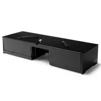 Tiroir-caisse à clapet noir, 8 emplacements pour pièces et 5 emplacements pour billets, électrique (12 V/24 V), dimensions : 460 x 170 x 100 mm
