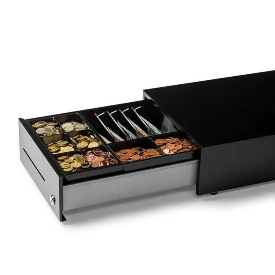 Kassenschublade HP-300 Schwarz 8 Münzfächer + 5 Scheinfächer Manuell 300x450x132mm