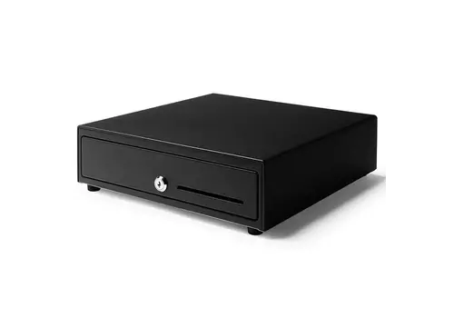  HorecaTraders Tiroir-caisse standard noir 335 pieds, 8 emplacements pour pièces et 5 emplacements pour billets, manuel, dimensions : 335 x 335 x 90 mm 
