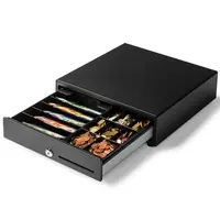 Cash Drawer 335FT Standard Black 8 Coin Slots + 5 Note Slots Manual 335x335x90mm