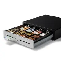Kassalade 410 Standaard+ Zwart/RVS 8 Muntvakken + 4 Biljetvakken Elektrisch (12V/24V) 410x415x110mm