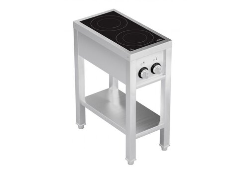  Combisteel Professionele Inductieplaat 2 pits 2 x 3.5 kw 400 volt 355 x 655 x 875mm 
