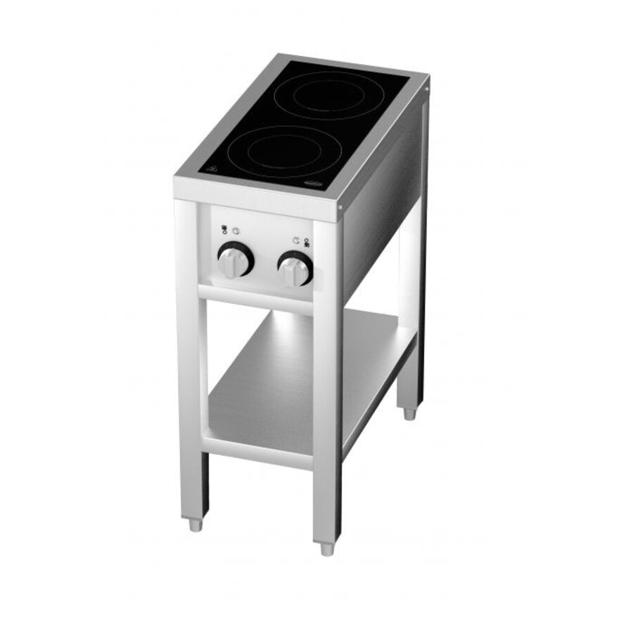 Profi Induktionskochfeld 2 Brenner 2 x 3,5 kW 400 Volt 355 x 655 x 875mm